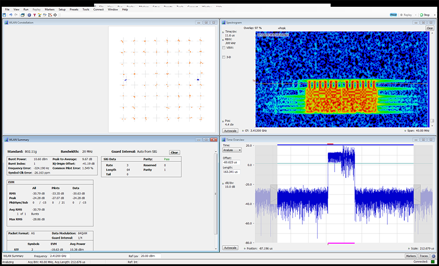 WLAN 测量频谱分析仪软件